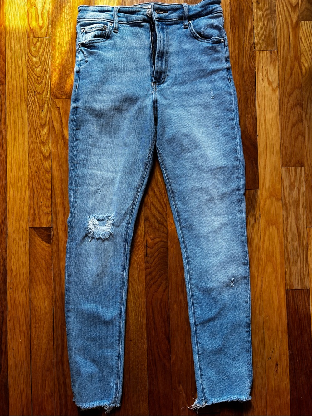 Zara Light Blue Distressed Jeans